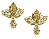 Antiquities Couture Flower Bumblebee Drop Earrings