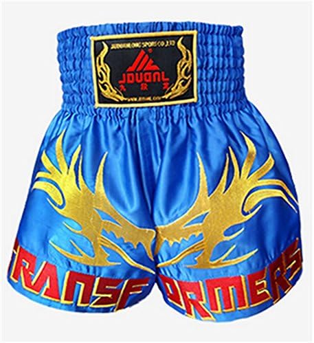 Hot Sale Everything Satin Blue XXXL Double Dragon Embroidery Men's Boxing Sports Clothing Game Show Clothing