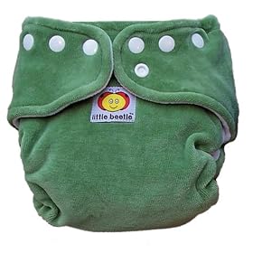 3 pack Little Beetle Organic Cotton Diaper with snap closure