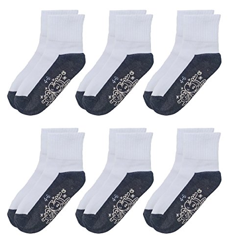 Deluxe Anti Non Skid Slip Slipper Crew Socks For Unisex Kids,Boys,Girls (6-pack)