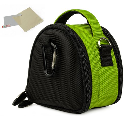 Green Limited Edition Camera Bag Carrying Case with Extra Accessory Compartment for Pentax Optio I-10 NB1000 RS1000 RS1500 RZ10 S1 Point and Shoot Digital Camera + One anti glare screen protector Green Limited Edition Camera Bag Carrying Case with Extra Accessory Compartment for Pentax Optio I-10 NB1000 RS1000 RS1500 RZ10 S1 Point and Shoot Digital Camera + One anti glare screen protector