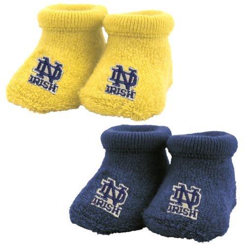Notre Dame Fighting Irish Blue/Gold 2-Pack Infant Booties (0-3 Months)