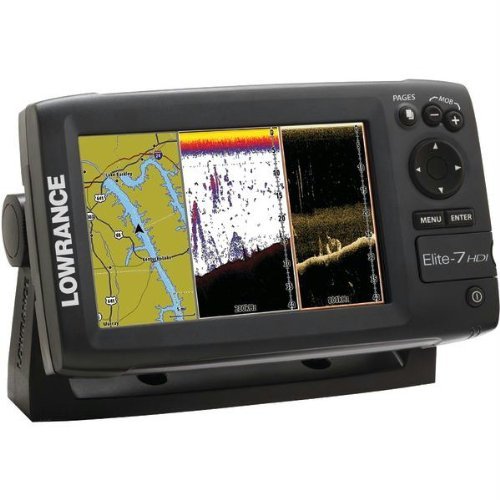 Lowrance Elite-7 Base Combo Dual-imaging Chartplotter with 83/200/455/800 KHz HD Skimmer