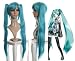 Cosplayland - 85CM 2 Clip VOCALOID Miku Hatsune Green 2 Ponytails Cosplay Wig