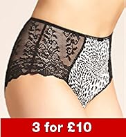 High Rise Animal Print Lace Brazilian Knickers