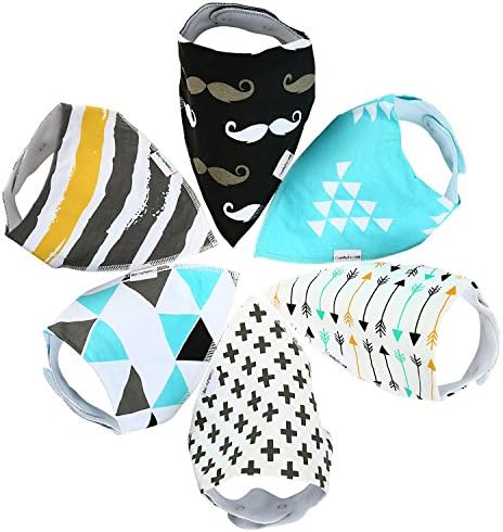 Baby Bandana Burp Bibs for Drooling and Teething 6 Pack Gift Set (Boys)