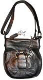Women's B Makowsky Leather Purse Handbag West Bourne X-Body Pewter