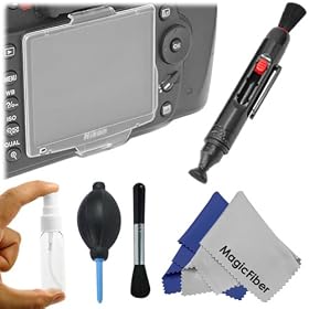Accessory Kit for NIKON D90 Digital SLR Camera - Includes: Hard LCD Screen Protector + Deluxe Cleaning Pen + Cleaning Kit + Premium MagicFiber Microfiber Lens Cleaning Cloth