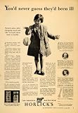 1928 Vintage Ad Horlick's Malted Milk Health Food Diet - Original Print Ad
