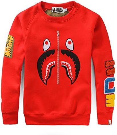 Men's Hip-Hop Fashion Hooded Drawstrings Athletic Sweatshirts Jackets (S, red)