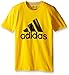 adidas Big Boys' Logo Short-Sleeve T-Shirt, EQT Yellow/Black, Small/8