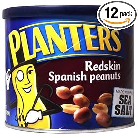 Planters Peanuts, Spanish Redskin made with Sea Salt, 12.5-Ounce Packages (Pack of 12)