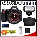 Nikon D40x 10.2MP Digital SLR Camera with 18-135mm AF-S DX Nikkor Lens Outfit + Nikon SB-400 AF Speedlight Flash + High Speed USB 2.0 Card Reader + Nikon SLR Gadget Bag