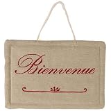 Review Comptoir de Famille  / Bienvenue, Toilettes or Chambre embroidered small room or door hanger, French vintage design,Bienvenue