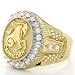 10K Solid Yellow Gold Mens Zodiac CZ Ring - Capricorn