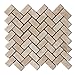 Durango Cream (Paredon) Travertine Tumbled Herringbone Mosaic Tile - Sample Piece