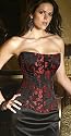 Long Line Zip Front Red Rose Corset