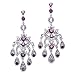 Linear Chandelier Earrings with Purple Amethyst title=