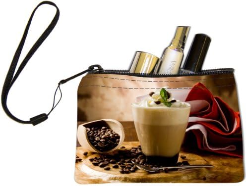 Rikki KnightTM Cappuccino with whipped cream Design Keys Coins Cards Cosmetic Mini Clutch Wristlet