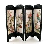 Dolls House Miniature Chinese Boudoir Dressing Screen Exotic Birds Design 8132