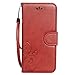 ACO-UINT iPhone 6s Plus Wallet Case,Retro Emboss Flower Wallet Leather Case,Folio Flip Cover Strap Case for iPhone 6/6s Plus Dark Brown