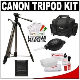 Canon 62 Deluxe Photo/Video 300 Tripod with 3-Way Panhead & Canon 2400 DSLR Gadget Bag Case + Accessory Kit for EOS 1D, 5D, 50D, 60D, 7D, Rebel XS, XSi, T1i, T2i Digital SLR Cameras, Lenses & Binoculars