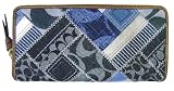 COACH DENIM PATCHWORK ACCORDIAN ZIP AROUND WALLET