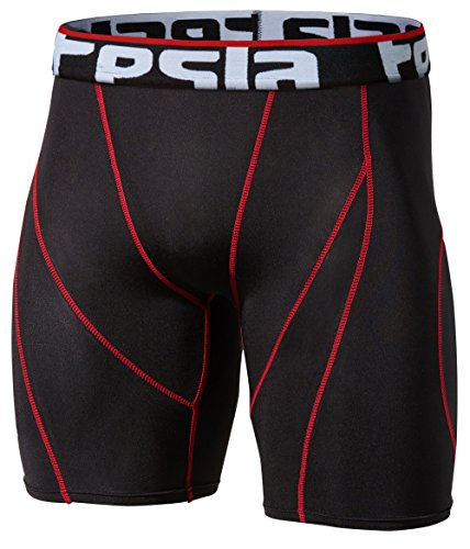 Tesla Men's Cool Dry Compression Baselayer Shorts Pants Capri Tights S17-BKRZ_Large