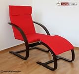 Produkt-Bild: Schwingsessel Freischwinger Sessel mit Hocker in rot dunkelbraun