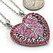 Soulbreezecollection Pink Heart Necklace Mother Mom and Daughter Pendant Engraved Mother's Day Jewelry