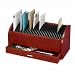 Deluxe Wood Bill Organizer with Drawer - Cherry