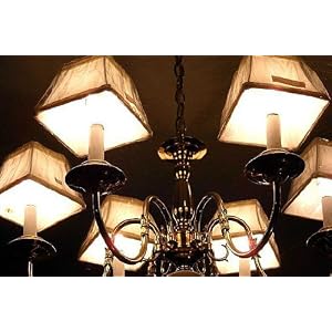 7, MINI, SHADES, for, CHANDELIER, or, CANDLE LIGHTS, OFF-WHITE, CLIP-ON, LAMP SHADE, for,... by