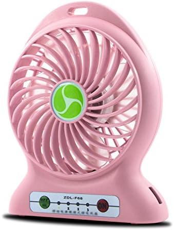 Goxi Portable Rechargeable USB Desk Pocket Mini Fan Handheld Travel Blower Air Cooler (Pink)