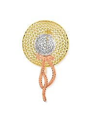 14k Tri-Color Filigree Diamond-cut Hat Pin