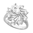 14K White Gold Diamond Ring - 0.75 Ct.
