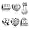 Pugster 6 Love Bead Charm Bundle Set 22k Gold Plated Family Life Grandma Mother Daughter Puppy Bag