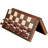 Small Magnetic Wooden Portable Chess Game Set