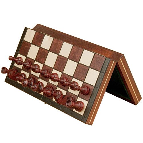 Small Magnetic Wooden Portable Chess Game Set