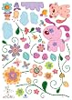 Easy Instant Home Decor Wall Sticker Decal - Puppies & Flowers