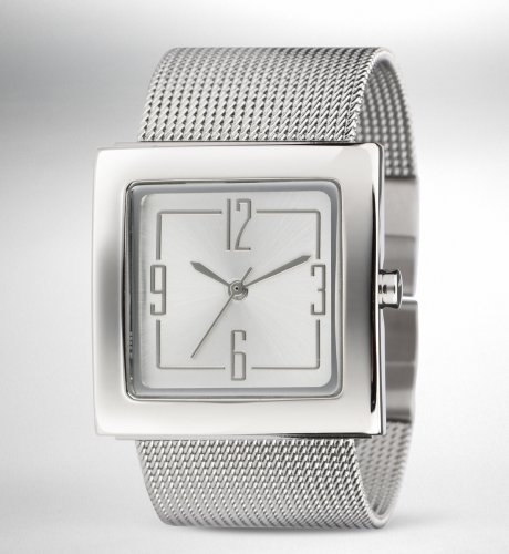 Square Faced Mesh Strap Watch
