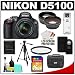 Nikon D5100 Digital SLR Camera & 18-55mm G VR DX AF-S Zoom Lens with 16GB Card + .45x Wide Angle & 2x Telephoto Lenses + Remote + Filter + Tripod + Accessory Kit
