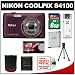 Nikon Coolpix S4100 14.0 MP Digital Camera (Plum) with 8GB Card + Battery + Case + Accessory Kit