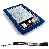 Kroo Skin Case For Barnes & Noble Nook E-Reader (Navy, Blue, Dark Blue) + Includes a 4-Inch eBigvalue Determination Hand Strap