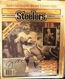 Joe Montana Autographed/Hand Signed San Francisco 49ers Steelers Weekly Newspaper