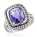 Cushion Cut Checkerboard Natural Amethyst Ring in title=