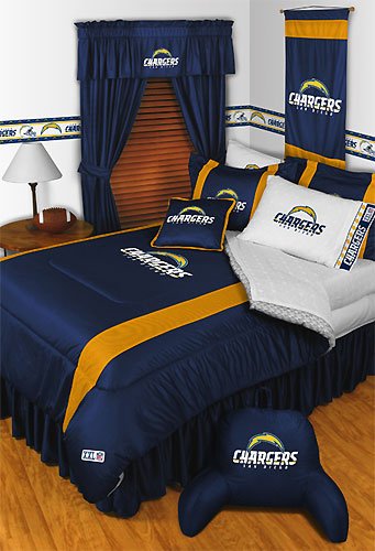NFL San Diego Chargers Queen Comforter Set 3 Pc Bedding