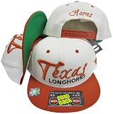 Texas Longhorns Script White/Burnt Orange Two Tone Plastic Snapback Adjustable Plastic Snap Back Hat / Cap