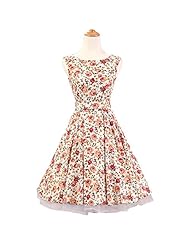 Cotton Vintage General Print Sleeveless Evening Dress/Prom Dress/Wedding Party Dress 