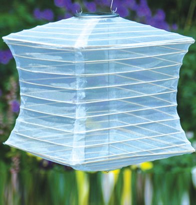 Soji Solar Silk Effects Lantern - Square Pearl