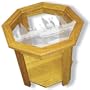 Oak Glass Top End Table With Elk Etched Glass - Elk End Table Furniture - Unique Elk Gift Ideas - Fully Assembled - 22" x 22" x 20" high